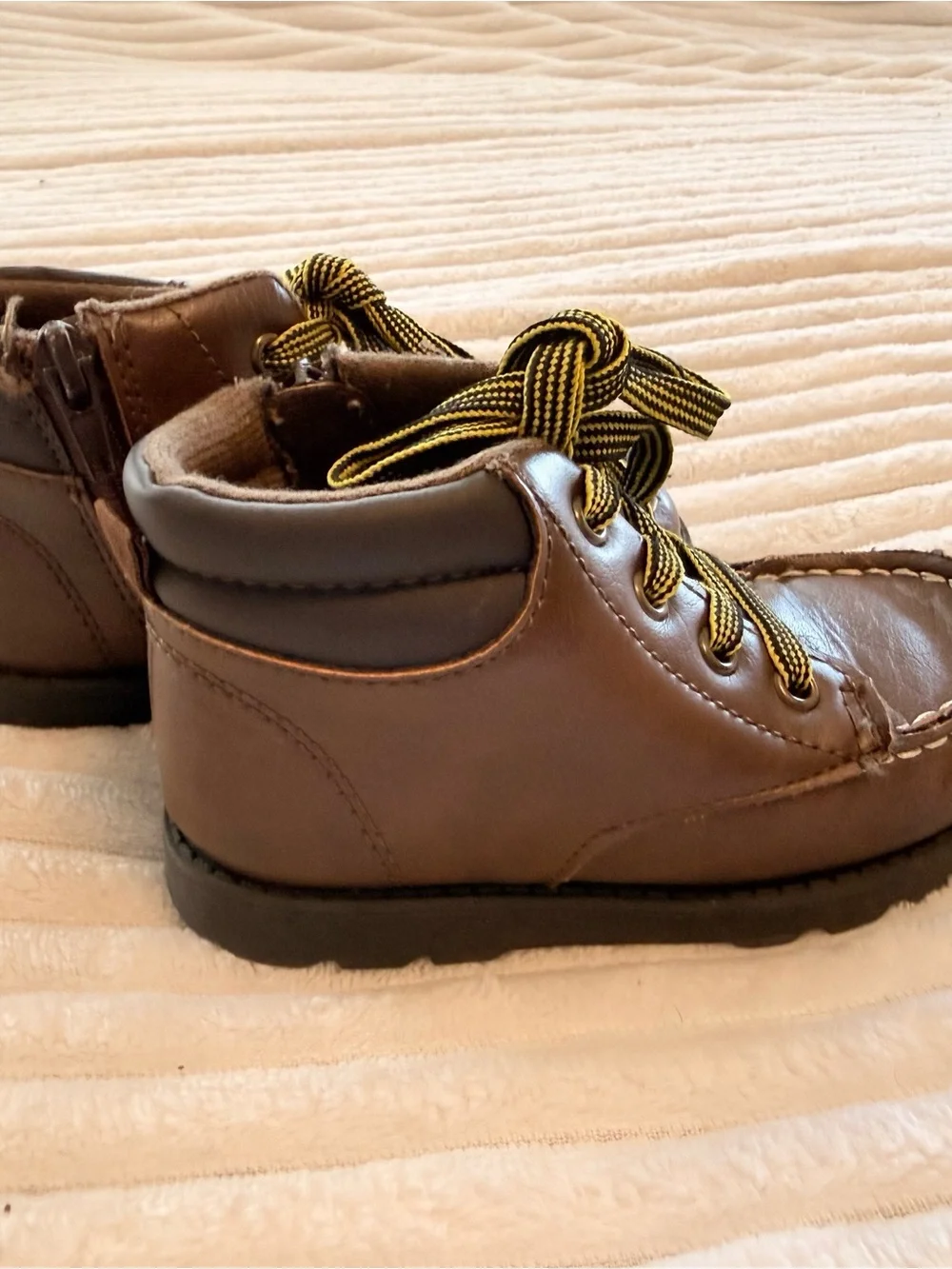Carter's Brown KidsDress boots with Yellow-Black Laces